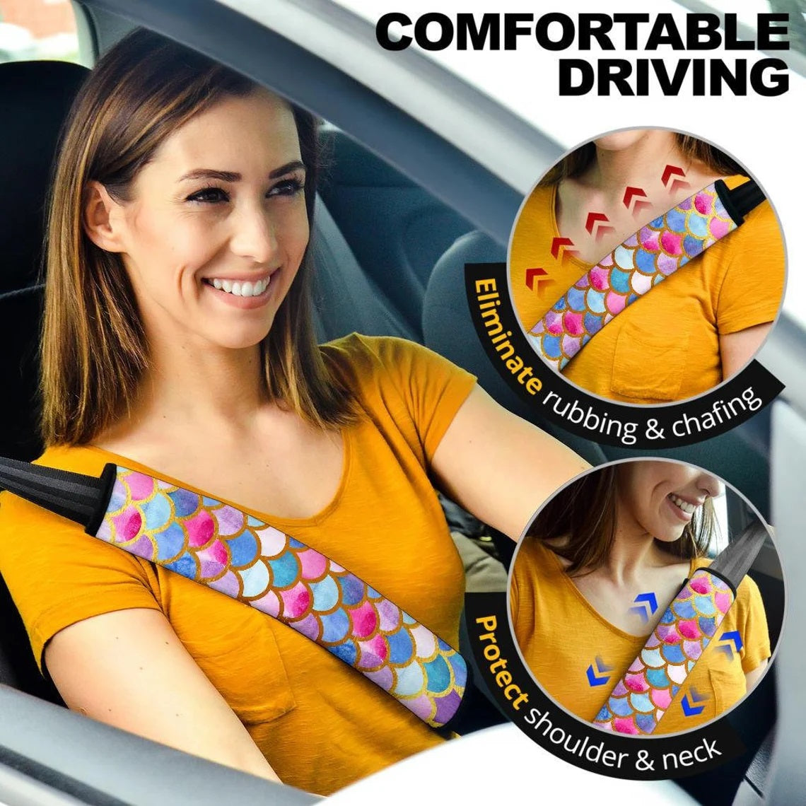 Mermaid Car Seat Belt Cover Custom Car Accessories Nearkii