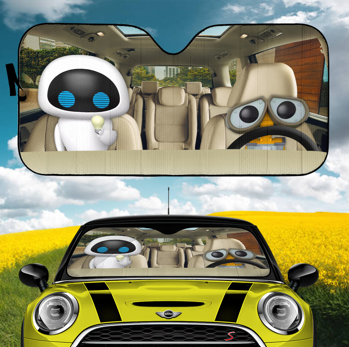 Wall-E And Eve Car Auto Sunshades Nearkii