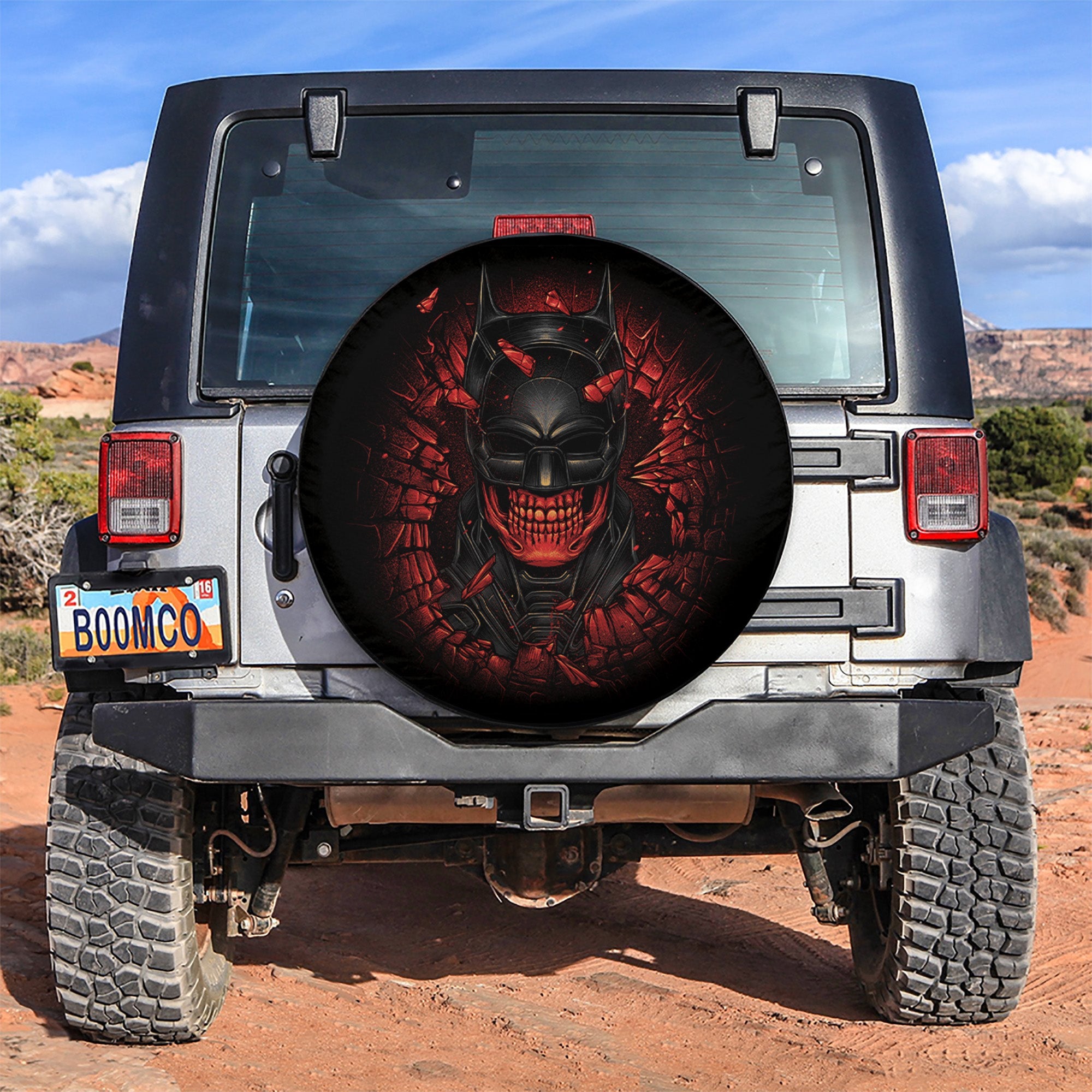 Batman Skull Car Spare Tire Covers Gift For Campers Nearkii