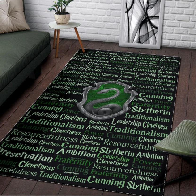 Harry Pottery Slytherin Rug Carpet Rug Home Room Decor Nearkii