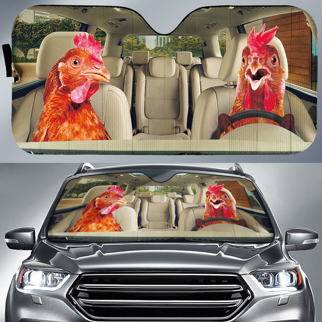 Driving Chickens Car Auto Sunshades Nearkii