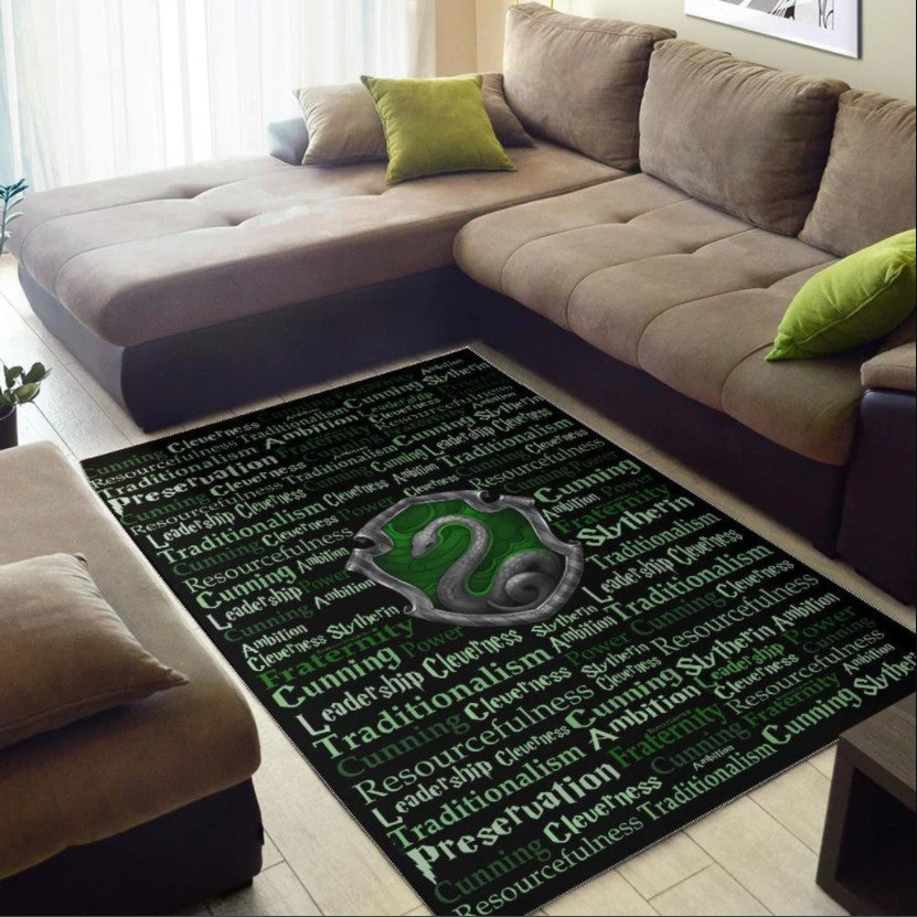 Harry Pottery Slytherin Rug Carpet Rug Home Room Decor Nearkii