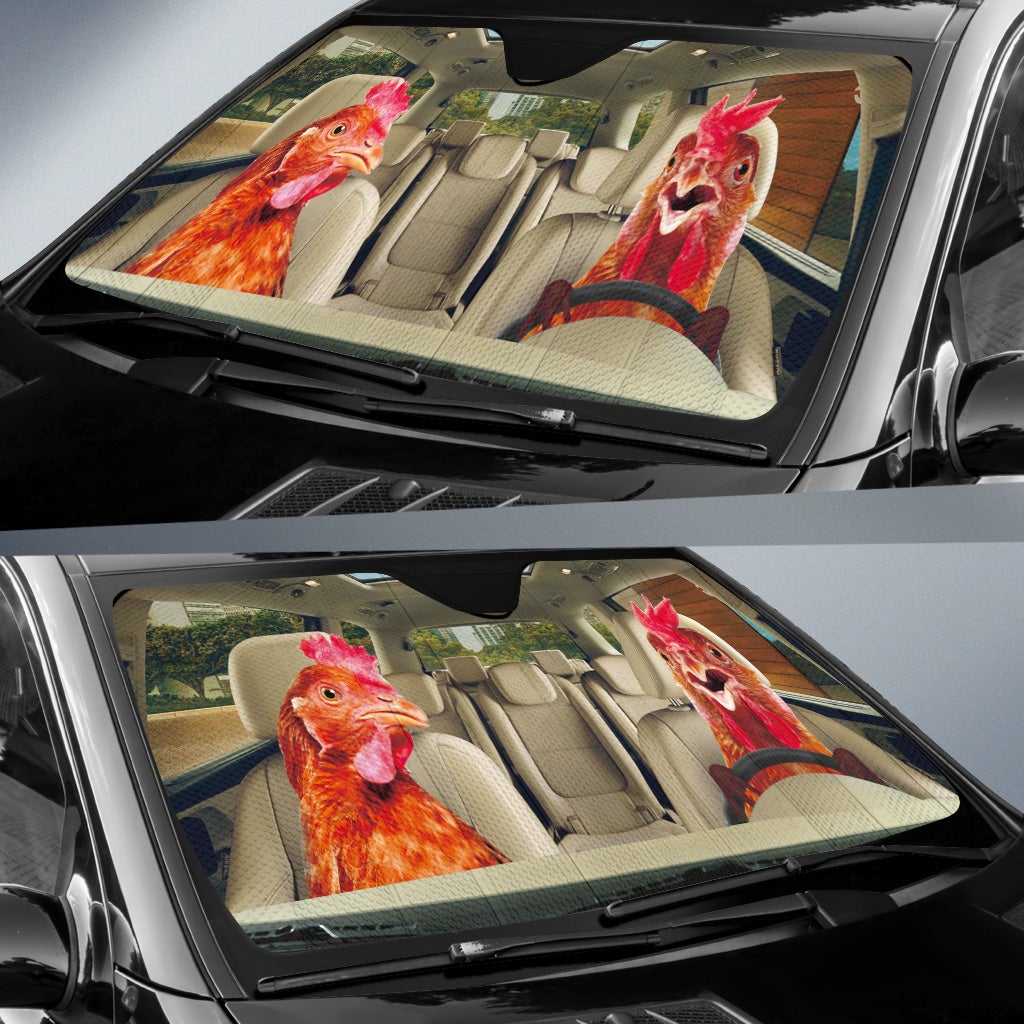 Driving Chickens Car Auto Sunshades Nearkii