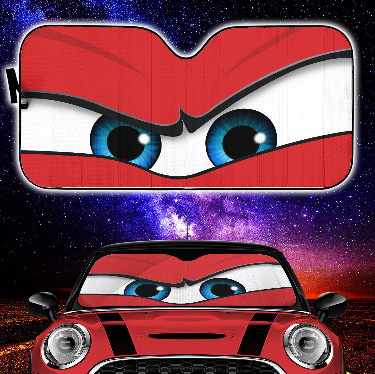 Red Angry Eyes Car Auto Sun Shades Nearkii