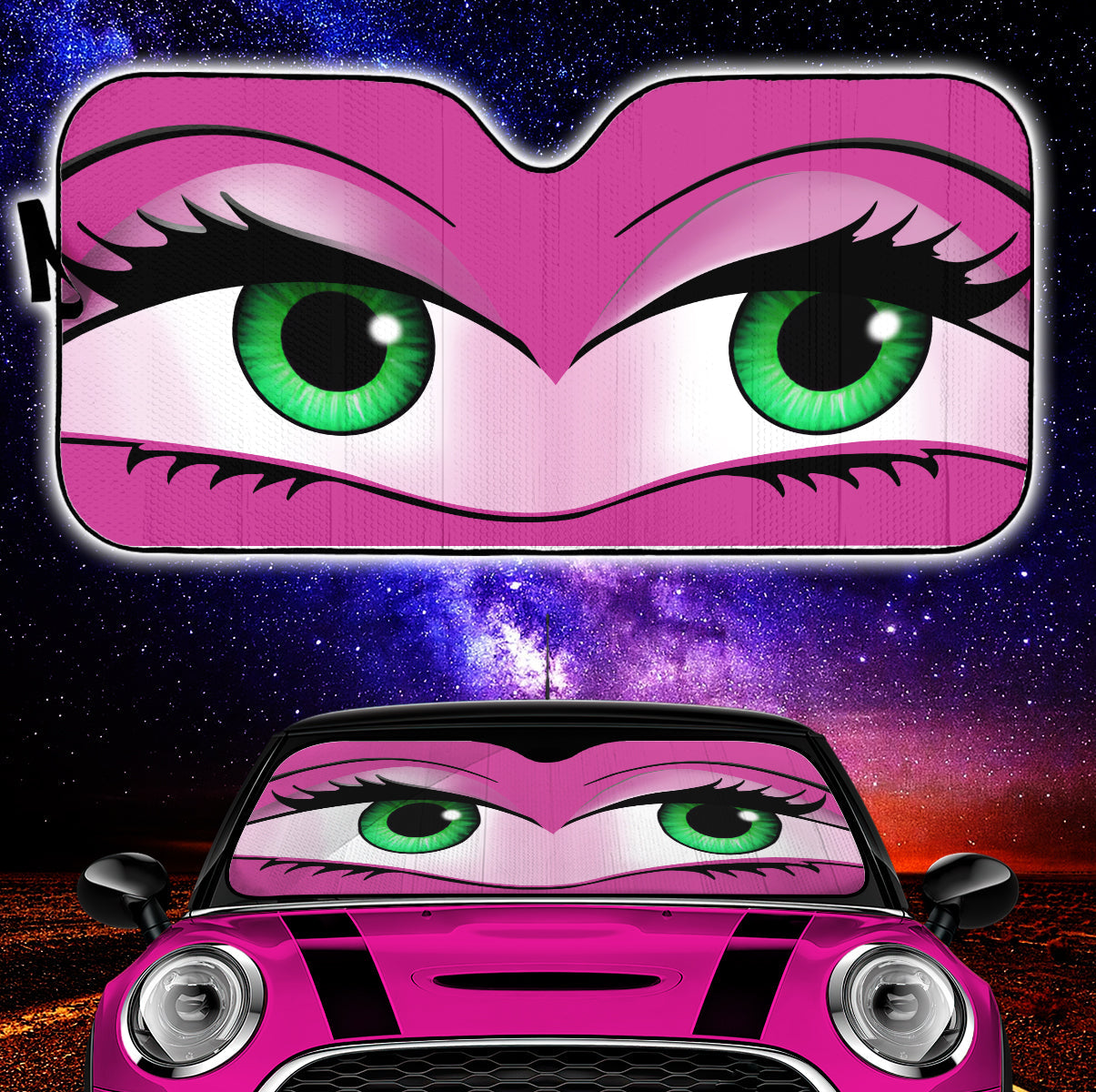 Funny Cute Anime Lady Cartoon Girly Pink Car Auto Sunshades Nearkii