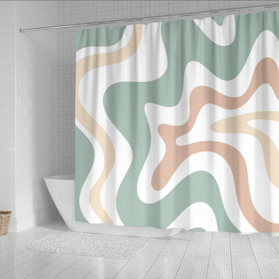 Vintage Retro Wave Shower Curtain