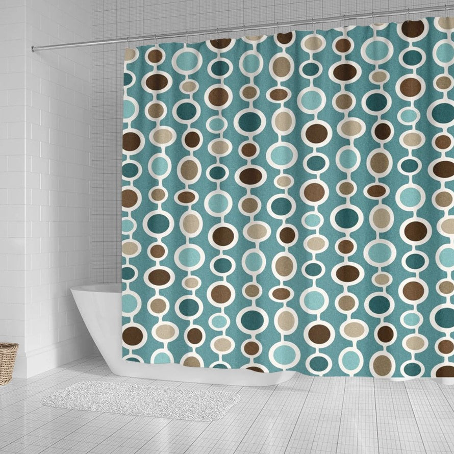 Vintage Geometric Pattern Shower Curtain