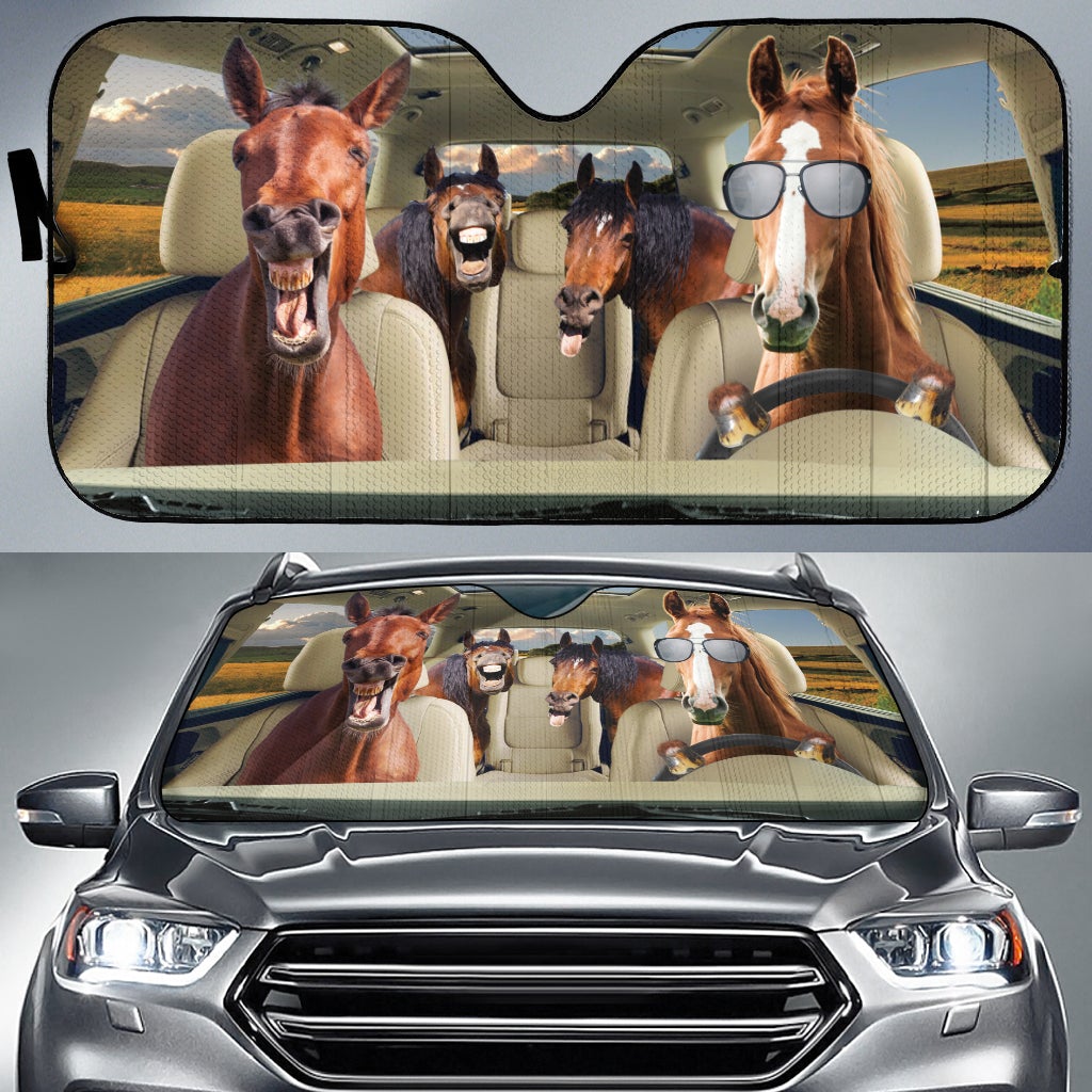 Driving Horses On Farm Car Auto Sunshades Nearkii