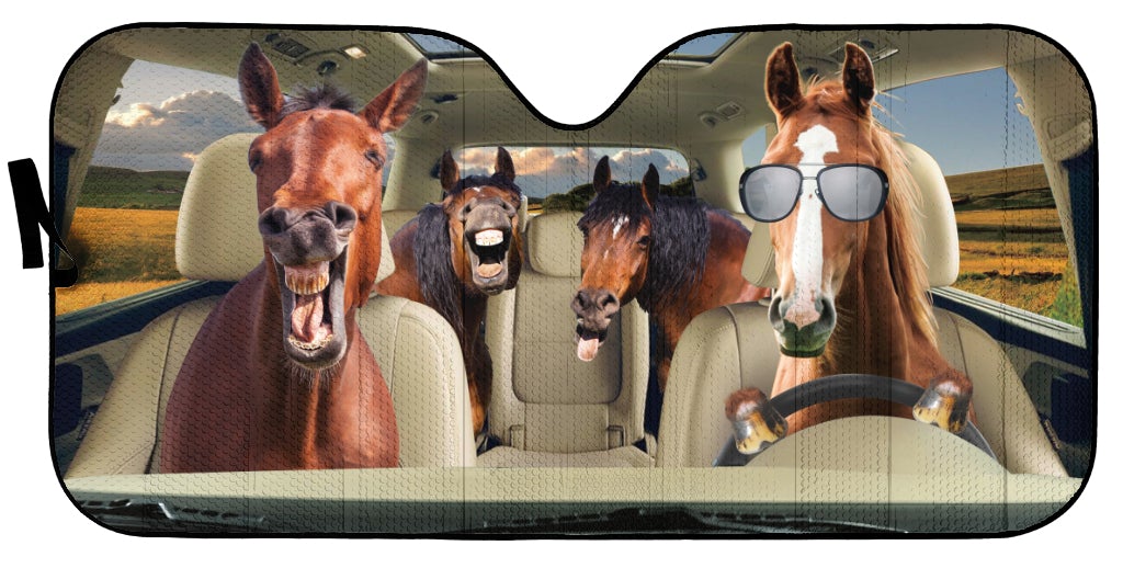 Driving Horses On Farm Car Auto Sunshades Nearkii