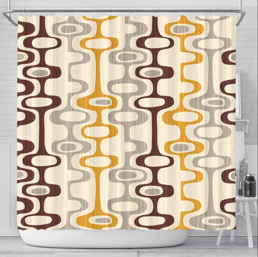 Vintage Geometric Art Shower Curtain