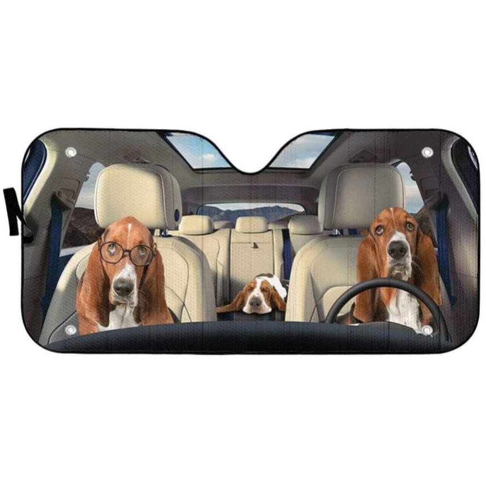 Basset Hounds Custom Car Auto Sun Shades Windshield Accessories Decor Gift Nearkii