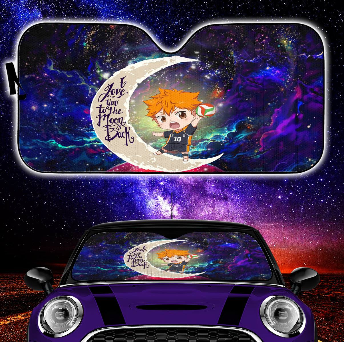 Hinata Haikyuu Love You To The Moon Galaxy Car Auto Sunshades Nearkii