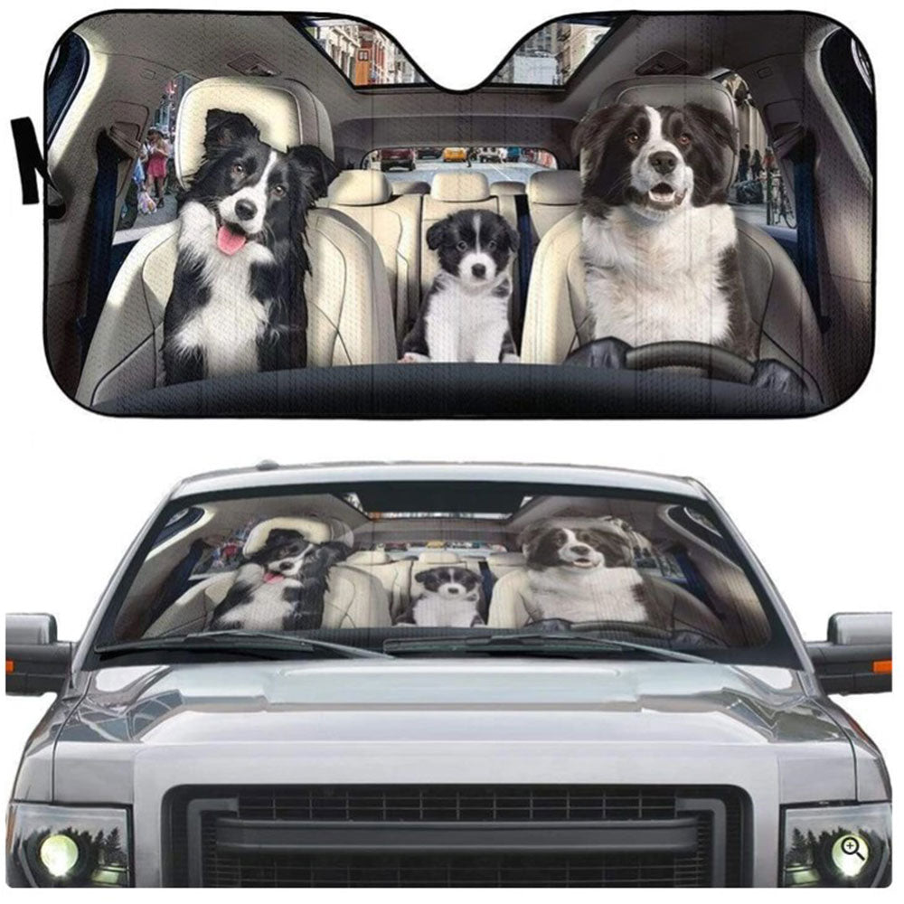 Border Collie Puppy Custom Car Auto Sun Shades Windshield Accessories Decor Gift Nearkii