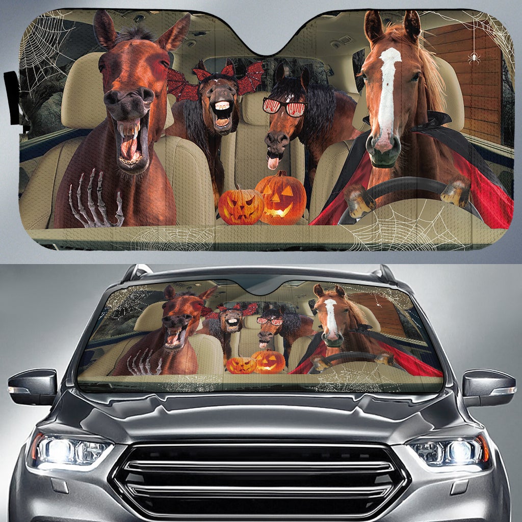 Driving Horse Halloween Car Auto Sunshades Nearkii