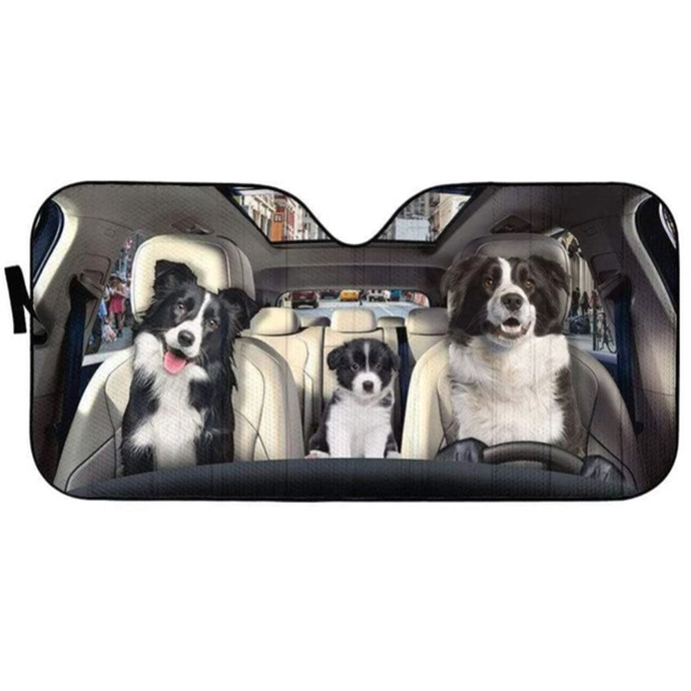 Border Collie Puppy Custom Car Auto Sun Shades Windshield Accessories Decor Gift Nearkii