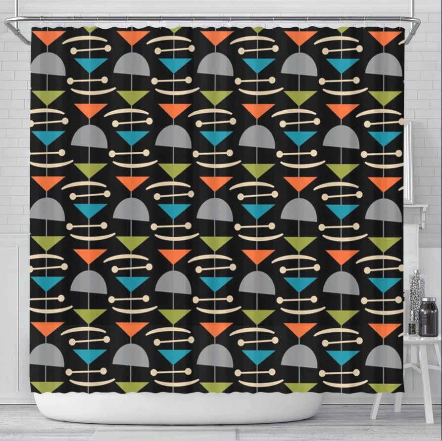 Geometric Marble Digital Printing Art Shower Curtain