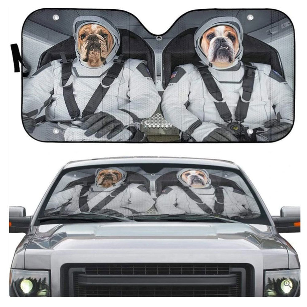 Bulldog Space Shuttle Car Auto Sun Shades Windshield Accessories Decor Gift Nearkii