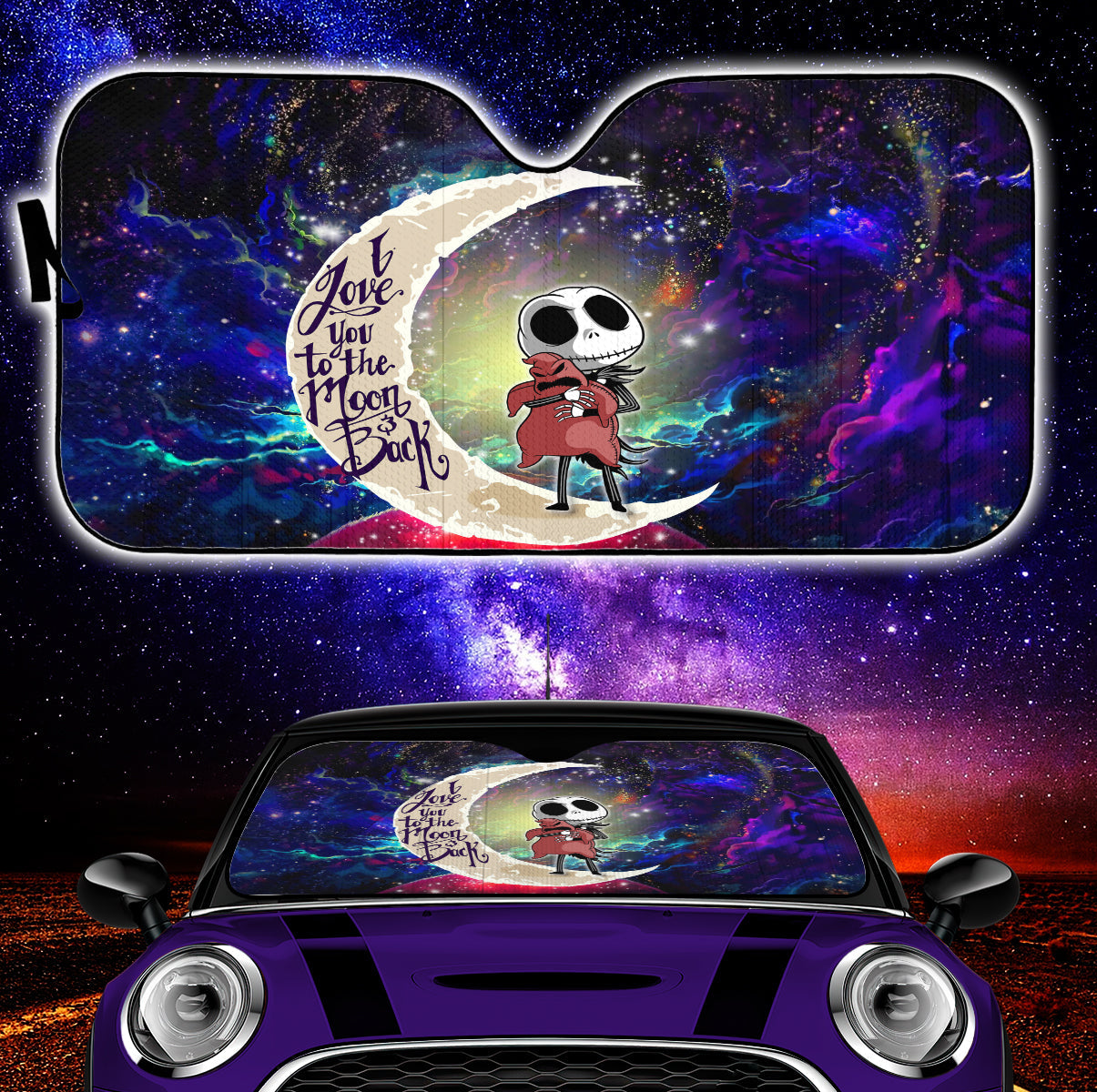 Jack Skellington Nightmare Before Christmas Love You To The Moon Galaxy Car Auto Sunshades Nearkii