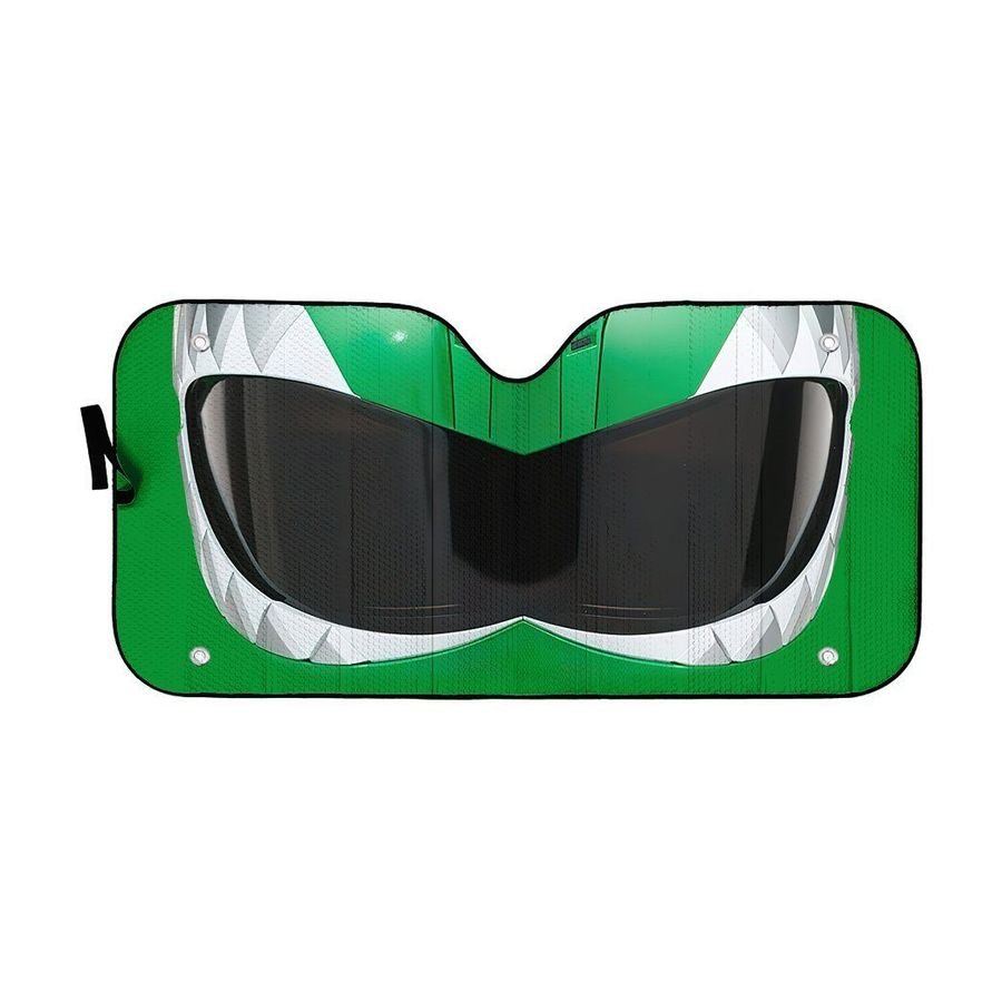 Mighty Morphin Green Power Ranger Helmet Custom Car Auto Sunshade Windshield Accessories Decor Gift Nearkii