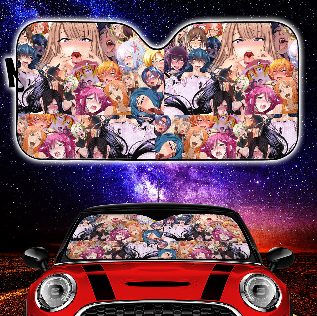 Custom Ahegao Girls Car Auto Sunshades Nearkii