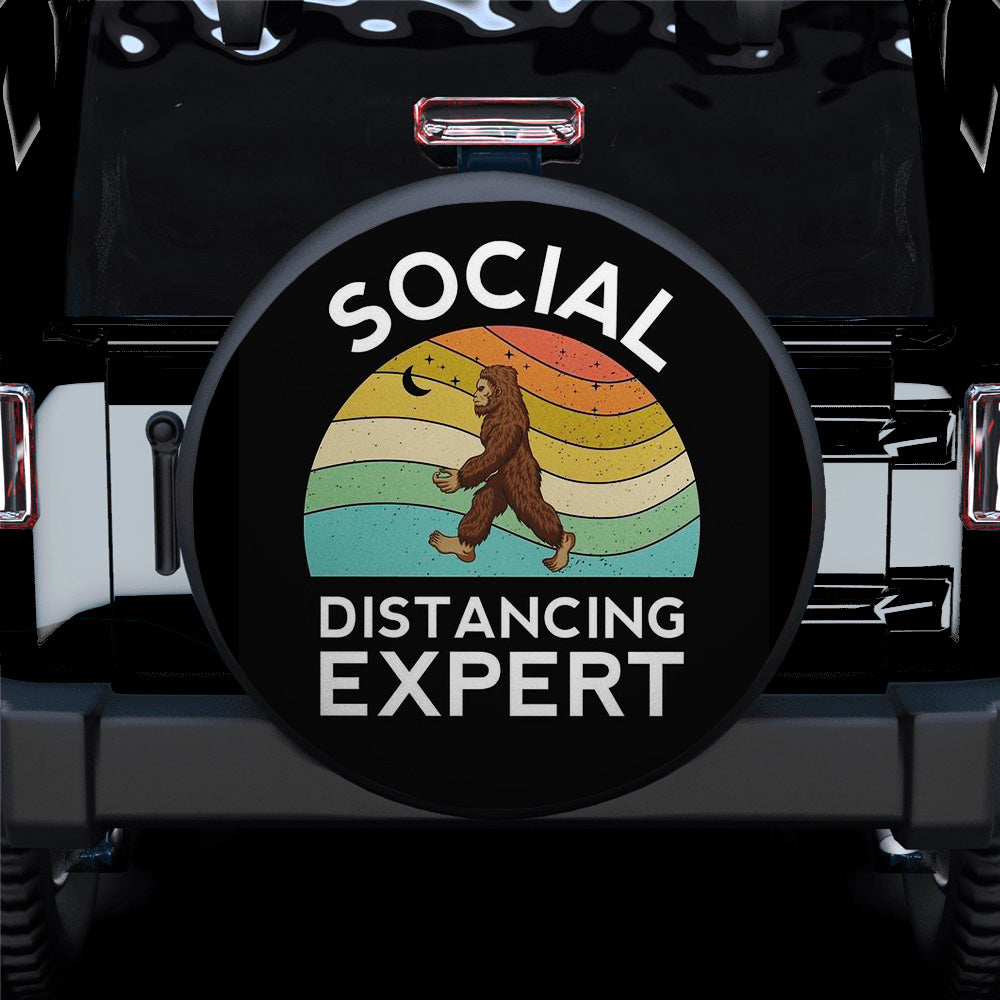 Big Foot Social Distancing Expert Car Spare Tire Covers Gift For Campers Nearkii