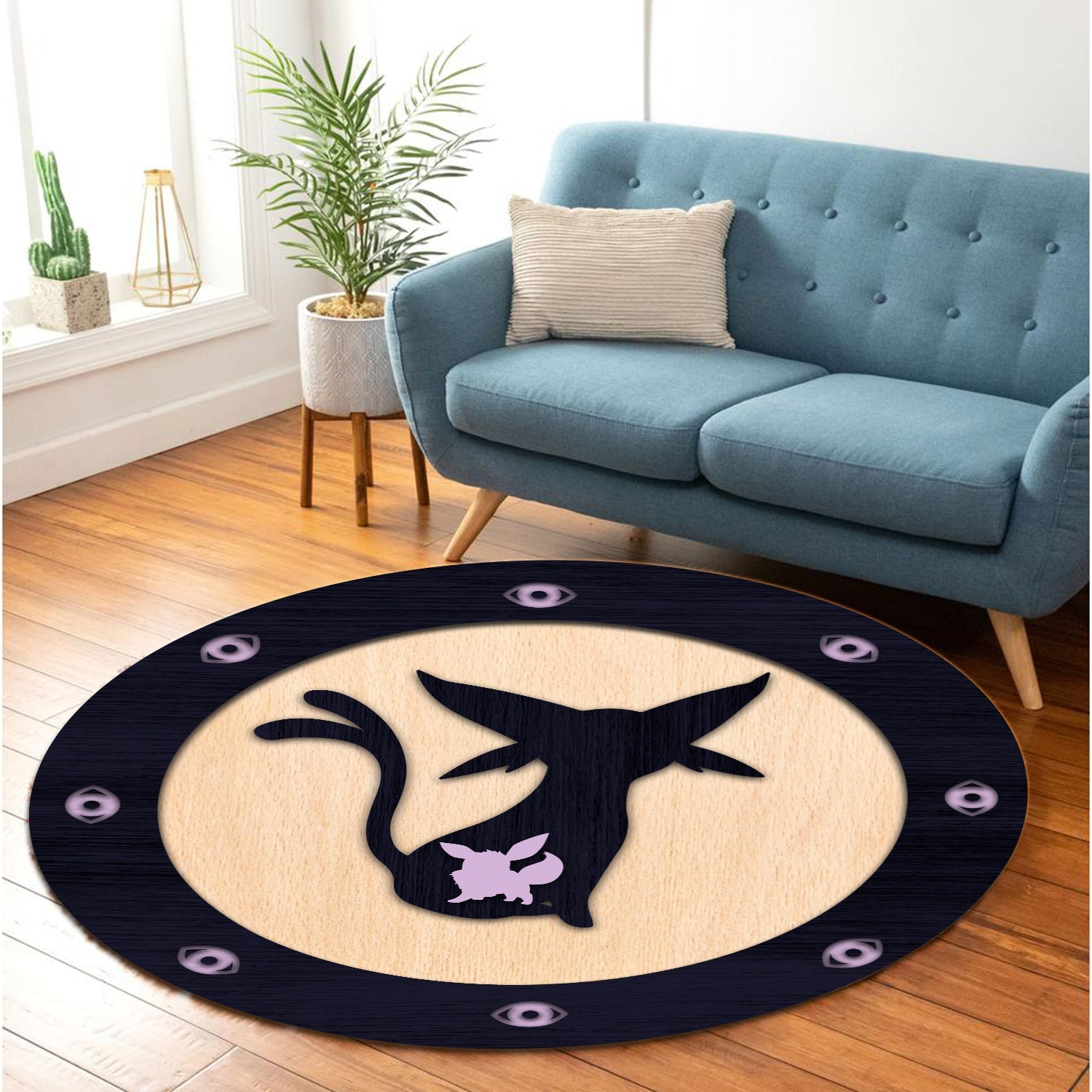 Espeon Eevee Pokemon Evolution Round Carpet Rug Bedroom Livingroom Home Decor Nearkii