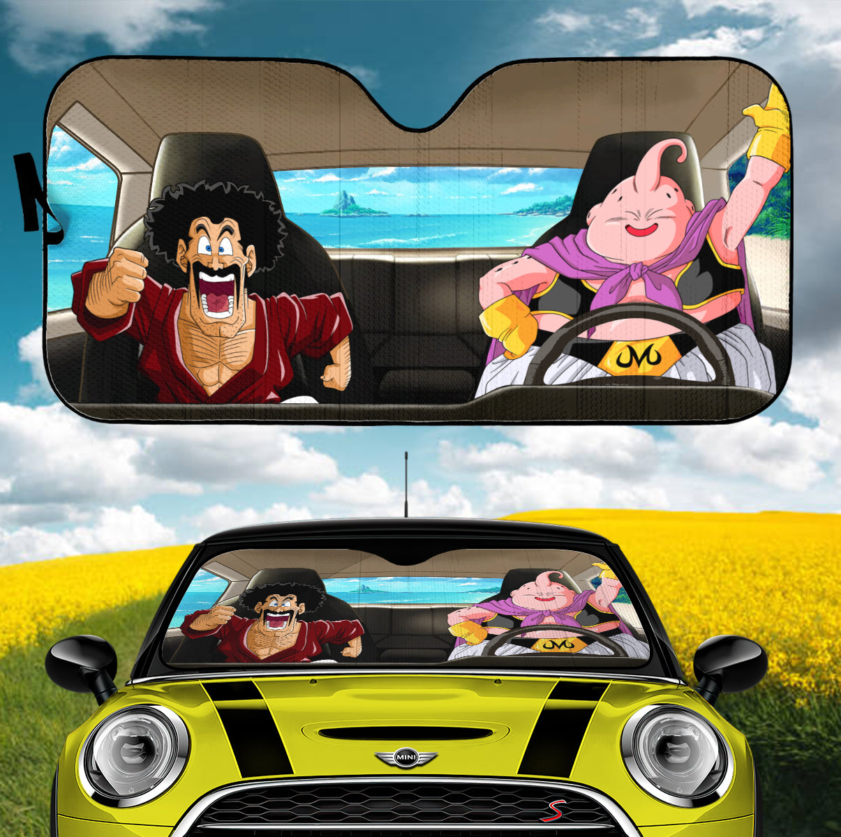 Dragon Ball Fat Buu And Satan Car Auto Sunshades Nearkii