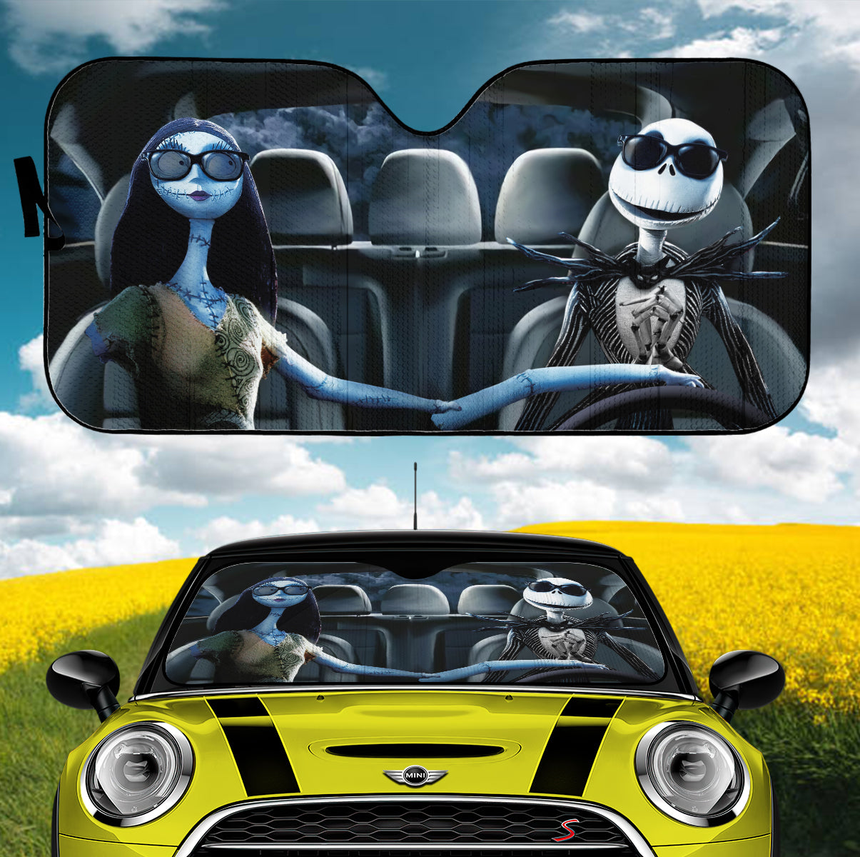 Nightmare Before Christmas Jack And Sally Car Auto Sunshades Nearkii