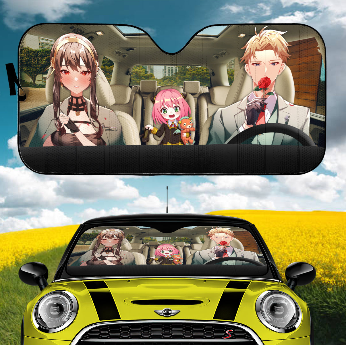 Spy X Family Driving Car Auto Sunshades Nearkii