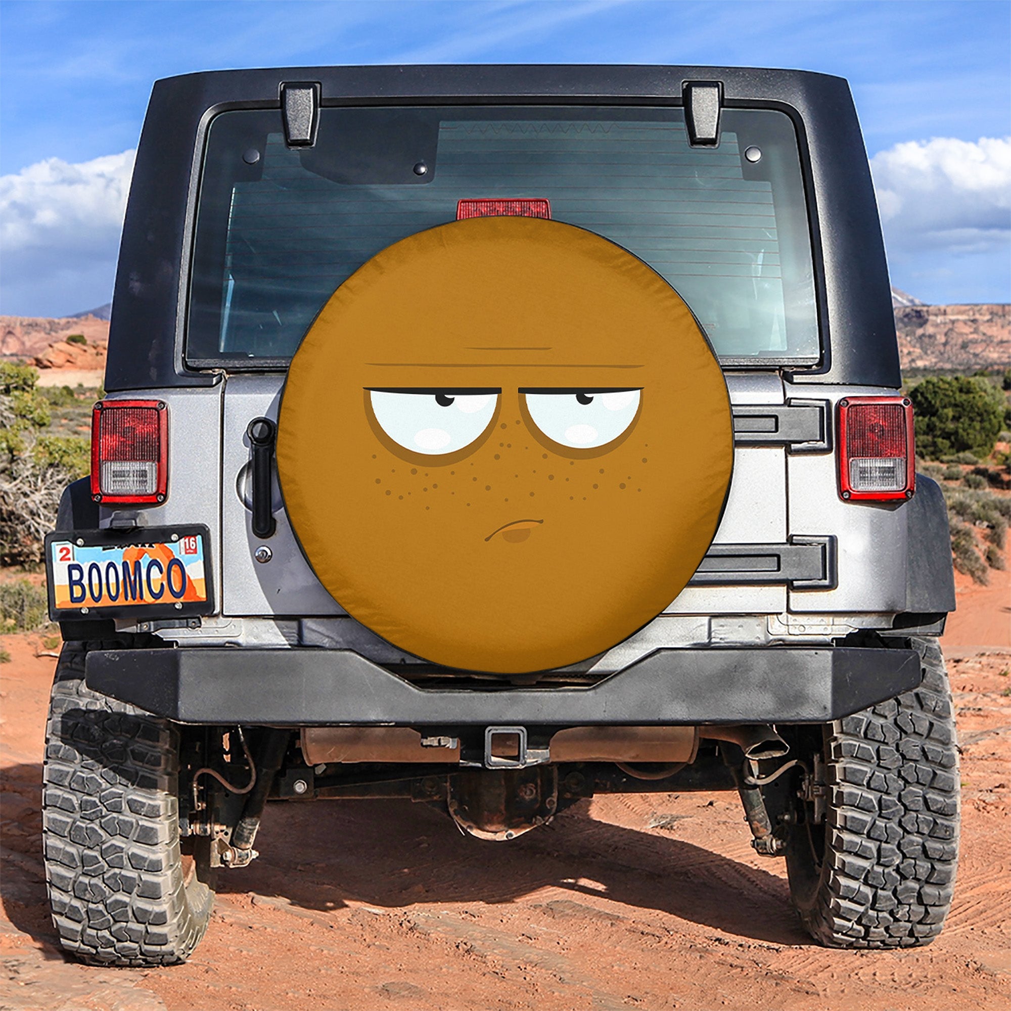 Emotion Brown Face Spare Tire Cover Gift For Campers Nearkii