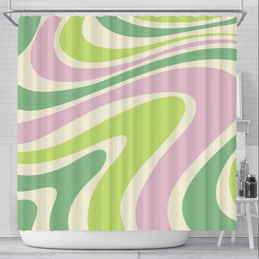 Retro Wave Colors Shower Curtain