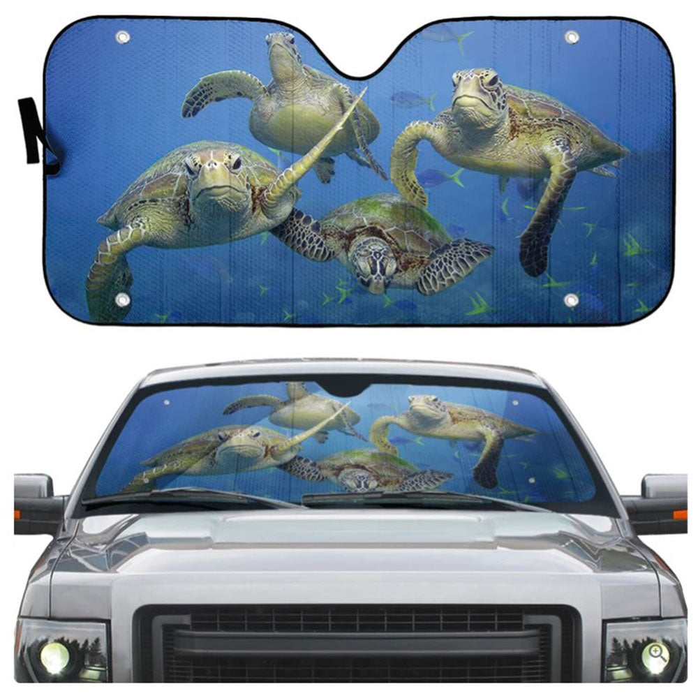 Four Sea Turtles Custom Car Auto Sun Shades Windshield Accessories Decor Gift Nearkii