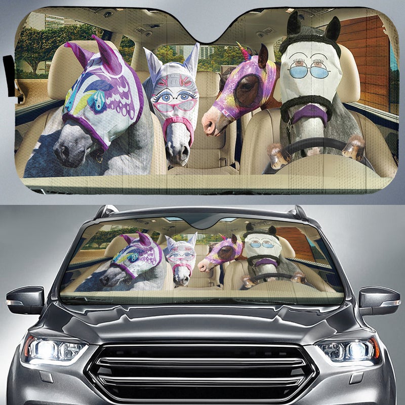 Driving Horse With Fly Cover Car Auto Sunshades Nearkii