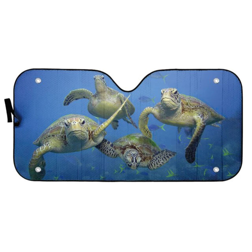 Four Sea Turtles Custom Car Auto Sun Shades Windshield Accessories Decor Gift Nearkii