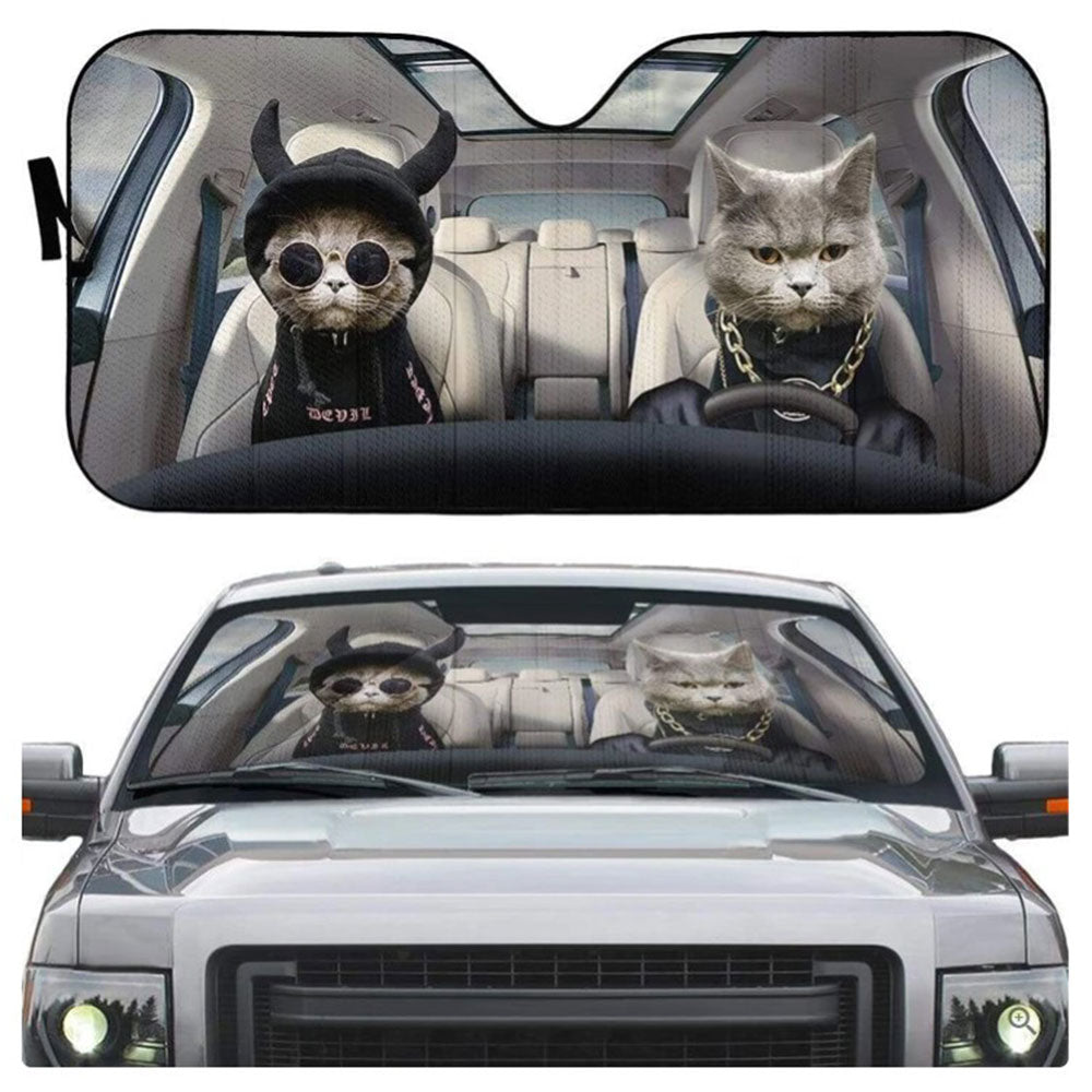 Hoodie Chartreux Cats Custom Car Auto Sun Shades Windshield Accessories Decor Gift Nearkii