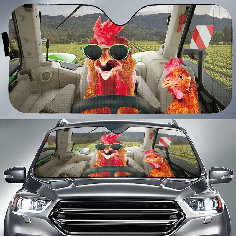 Driving Chickens Tractor Car Auto Sunshades Nearkii