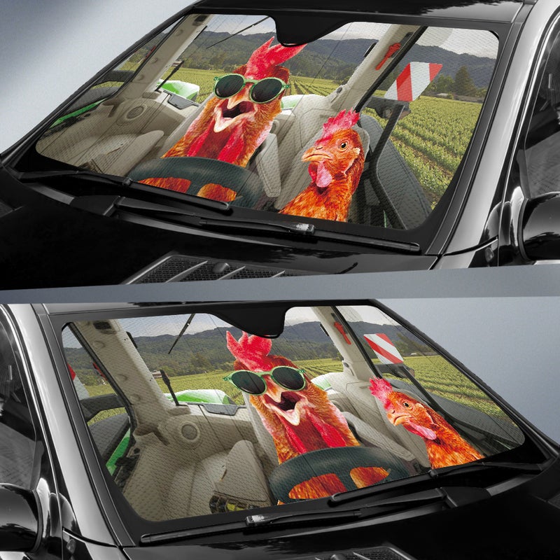 Driving Chickens Tractor Car Auto Sunshades Nearkii