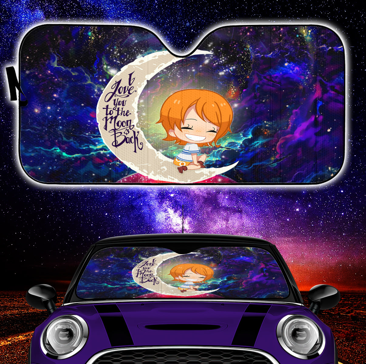 Nami One Piece Love You To The Moon Galaxy Car Auto Sunshades Nearkii