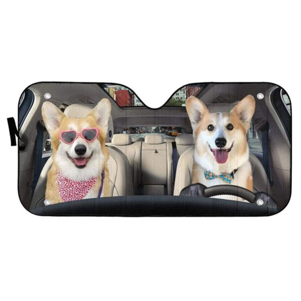 Love Corgi Dogs In Car Custom Car Auto Sun Shades Windshield Accessories Decor Gift Nearkii