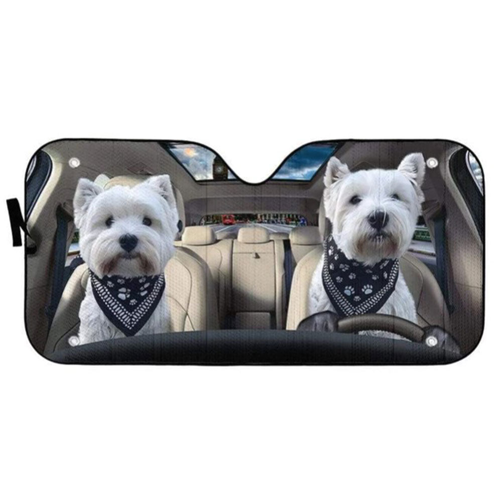 Love Couple Terrier Dogs In Car Custom Car Auto Sun Shades Windshield Accessories Decor Gift Nearkii