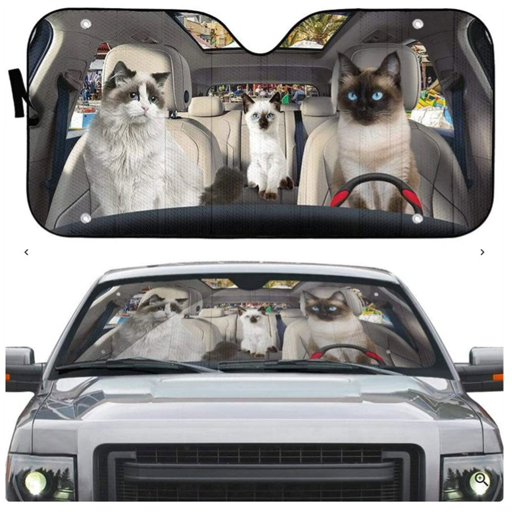 Ragdoll Cat Custom Car Auto Sun Shades Windshield Accessories Decor Gift Nearkii