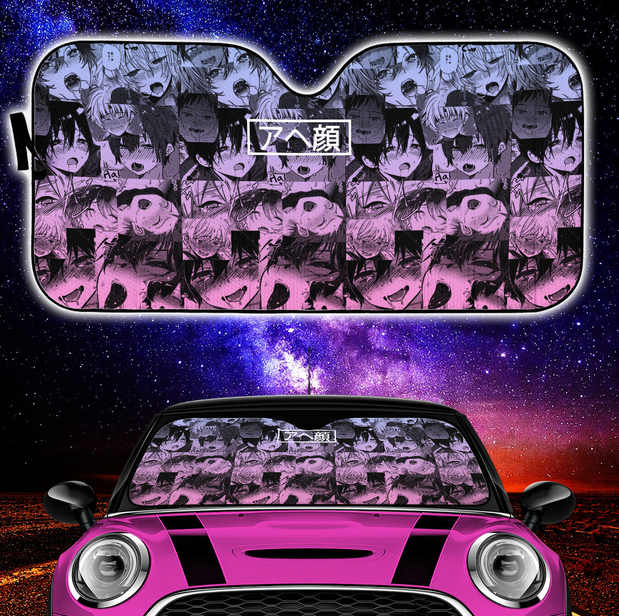 Custom Anime Ahegao Girls Car Auto Sunshades Nearkii