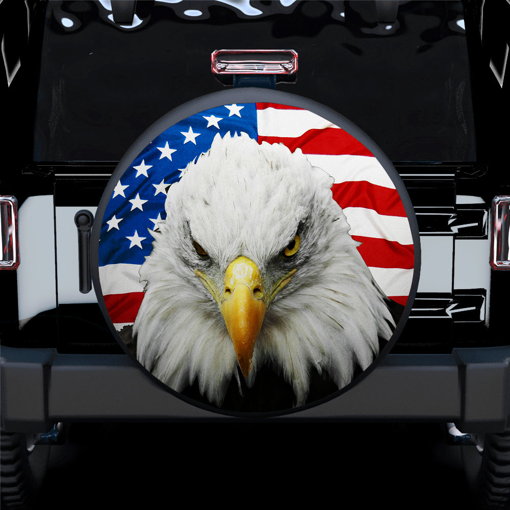 Eagle US Flag Car Spare Tire Covers Gift For Campers Nearkii