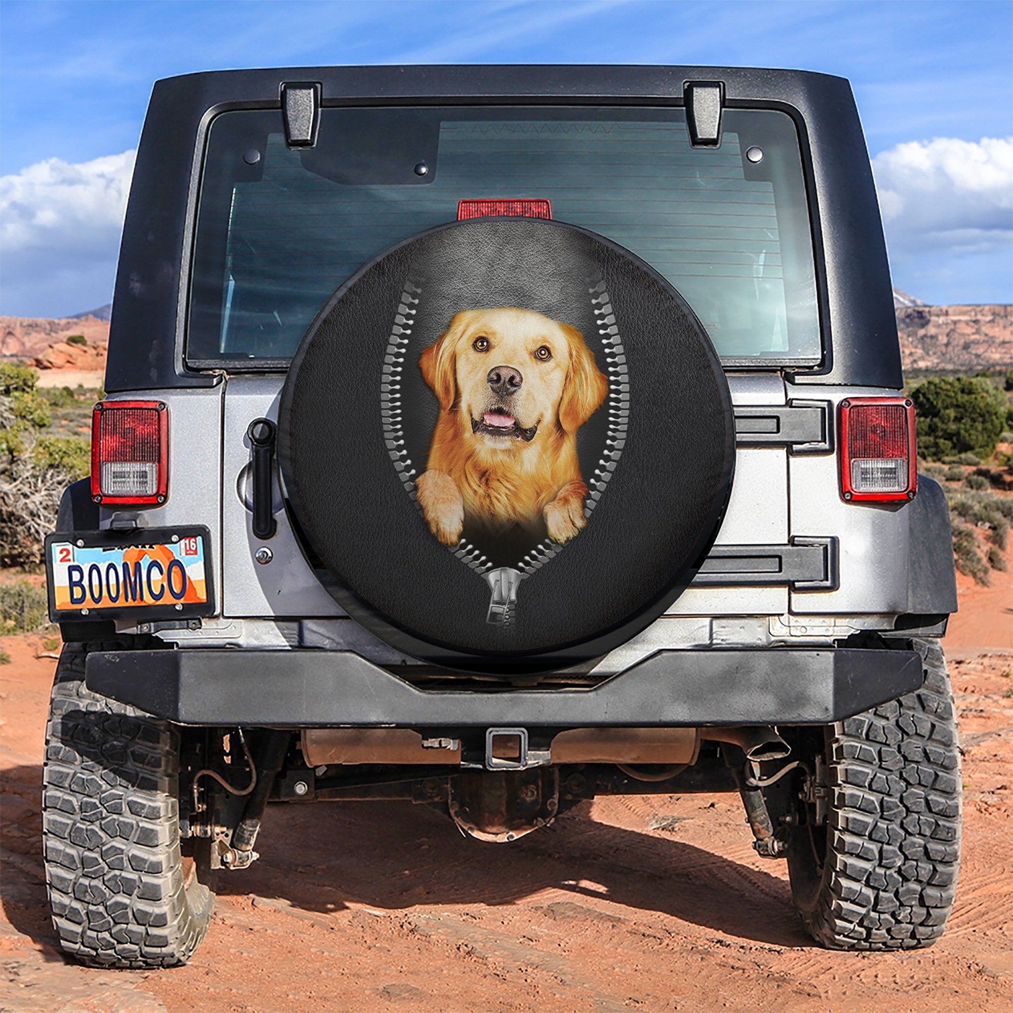 Golden Retriever Zipper Car Car Spare Tire Covers Gift For Campers Nearkii