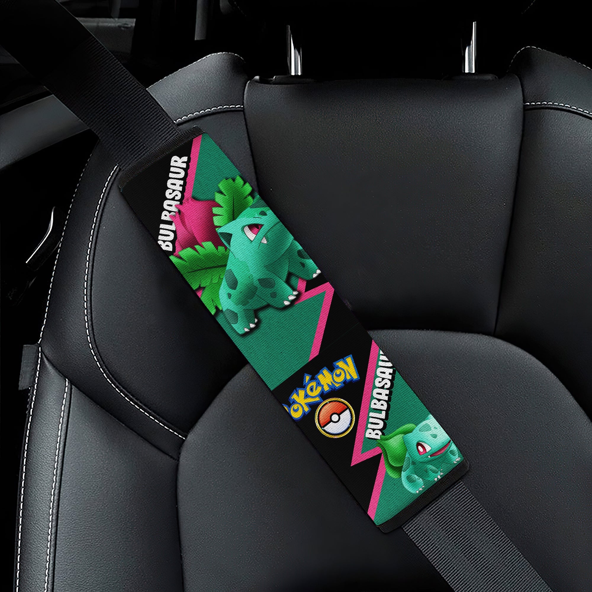 Bulbasaur car seat belt covers Anime Pokemon Custom Car Accessories Nearkii