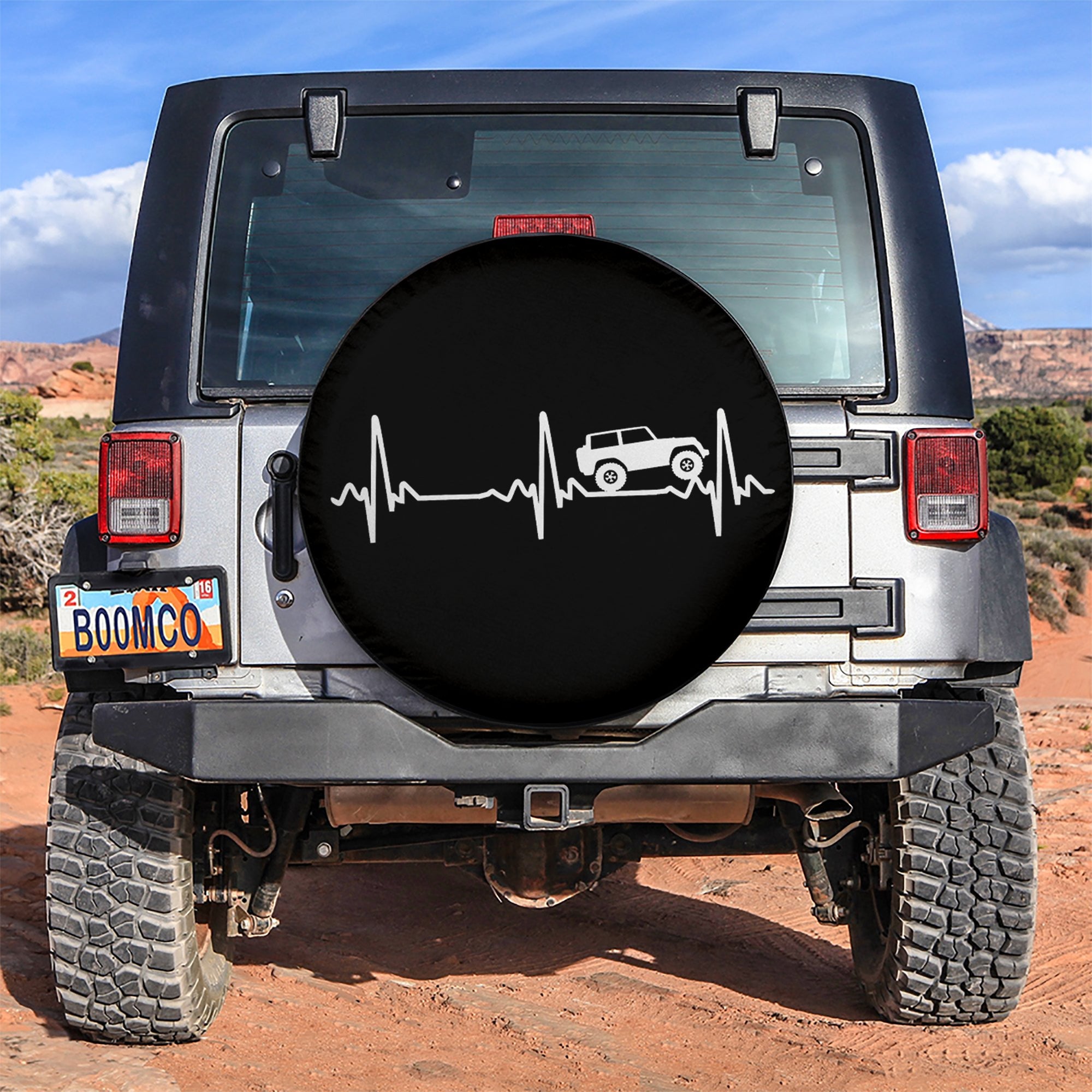 Heart Beat Jeep Car Spare Tire Covers Gift For Campers Nearkii