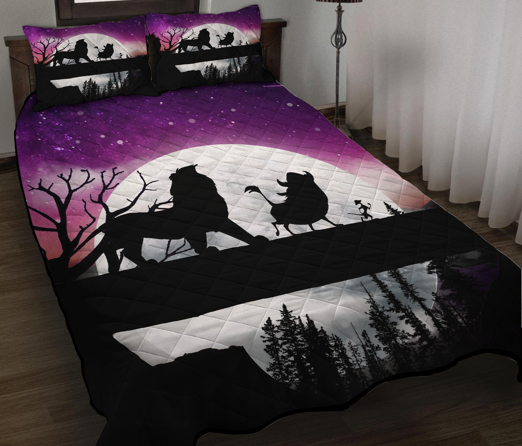 Lion King Moon Night Quilt Bed Sets Nearkii