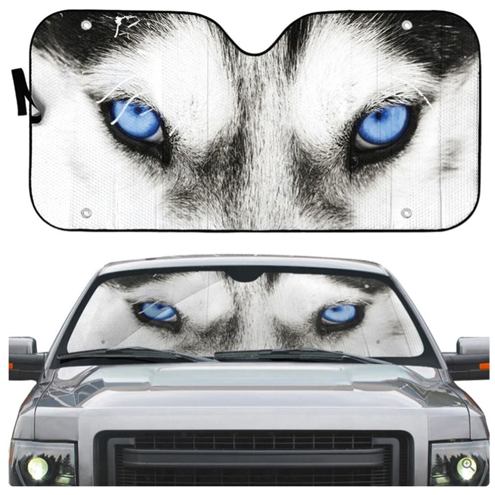 Beautiful Blue Eyes Of Husky Custom Car Auto Sun Shades Windshield Accessories Decor Gift Nearkii