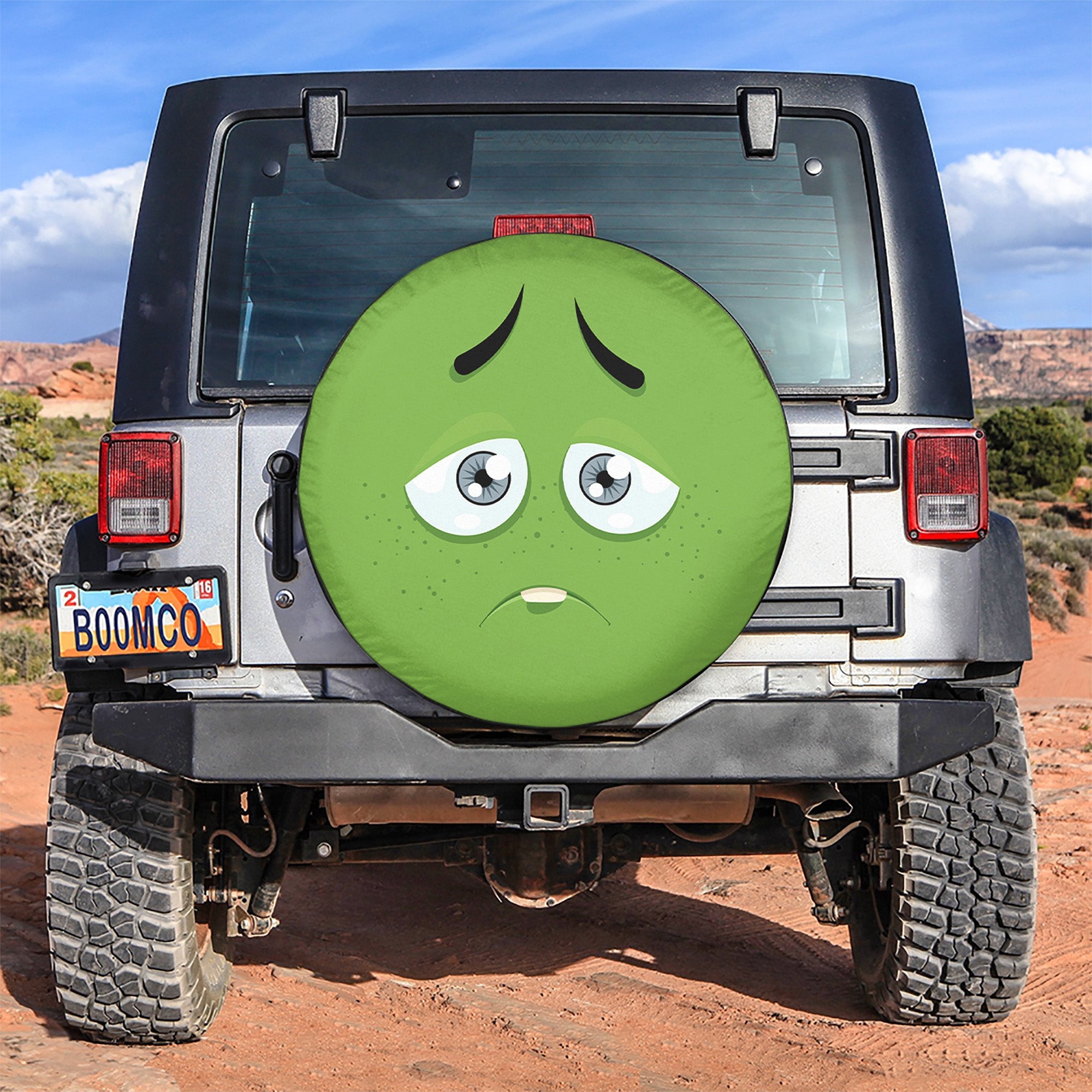 Emotion Green Face Spare Tire Cover Gift For Campers Nearkii