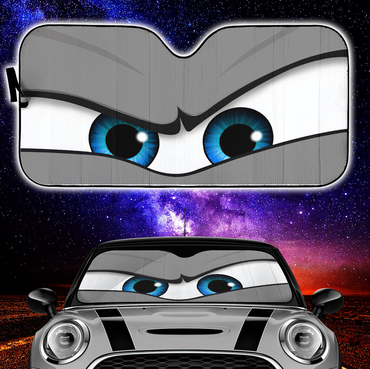 Grey Angry Eyes Car Auto Sun Shades Nearkii